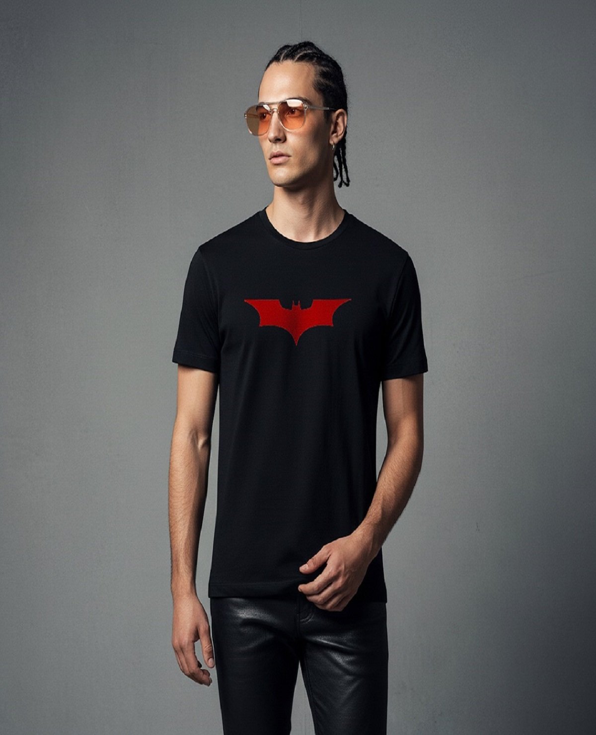 T-Shirt  Men’s Black “Red Bat” Graphic Tee – Annymark